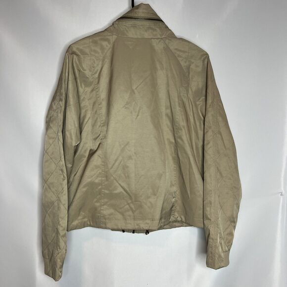 Sam Edelman Bomber Zipper Jacket Beige Tan Womens Size Large Quilted Y2K - Picture 11 of 14